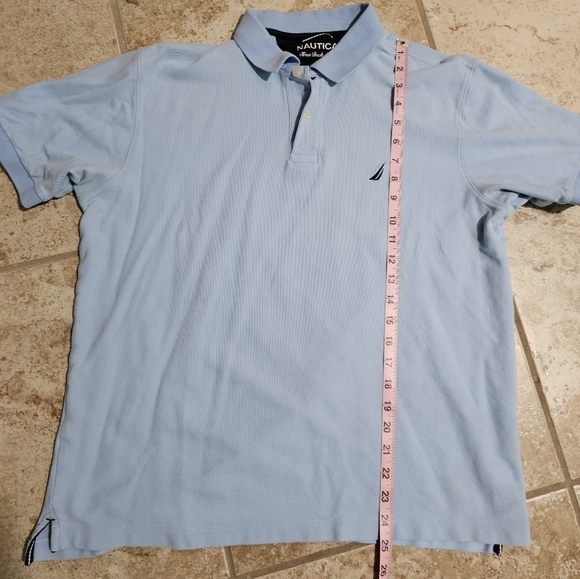 Nautica Blue Polo Shirt Mens Medium Classic Fit Logo Deckwear Preppy Cotton - Picture 5 of 6
